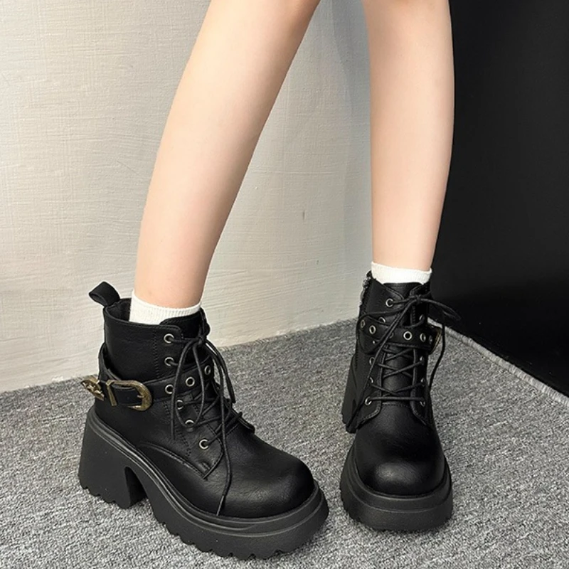 من المألوف الأكثر مبيعا ومتعددة الاستخدامات عالية الكعب حذاء من الجلد النساء أنيقة شتاء جديد 2025 أحذية الموضة مثير مكتنزة التمهيد #6