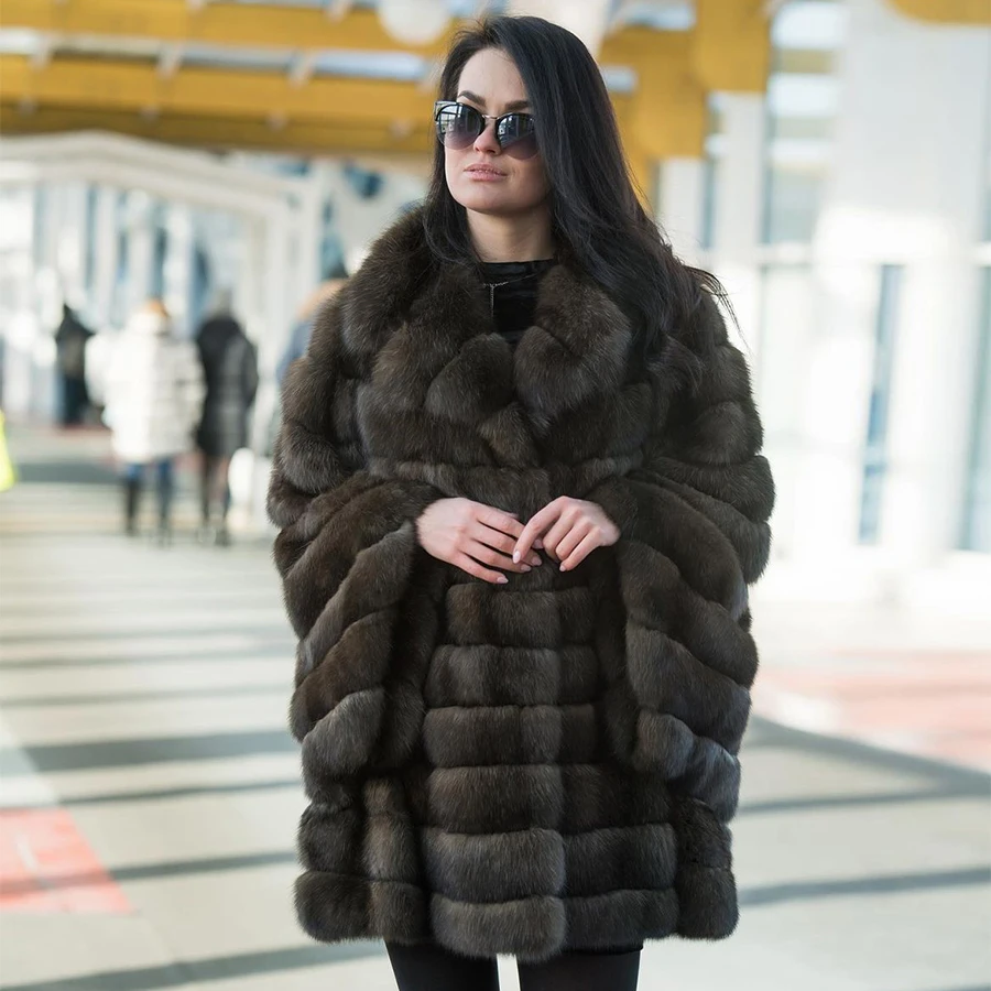 

Best Selling Jacket With Real Fox Fur Coat Women Mid-Length Coats Warm Winter 2024 Natural Fur Coat For Women