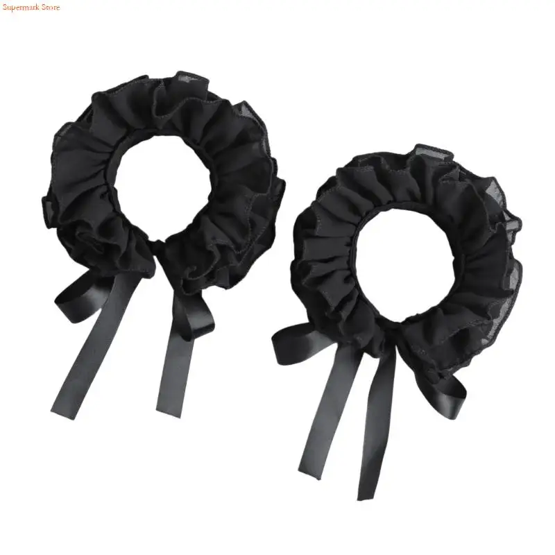 Q5WE تصميم كشكش الأكمام الزخرفية أصفاد للذراع أنيقة الطبقات فو الأكمام الذراع ملحق للنساء الاستخدام اليومي حدث خاص #5