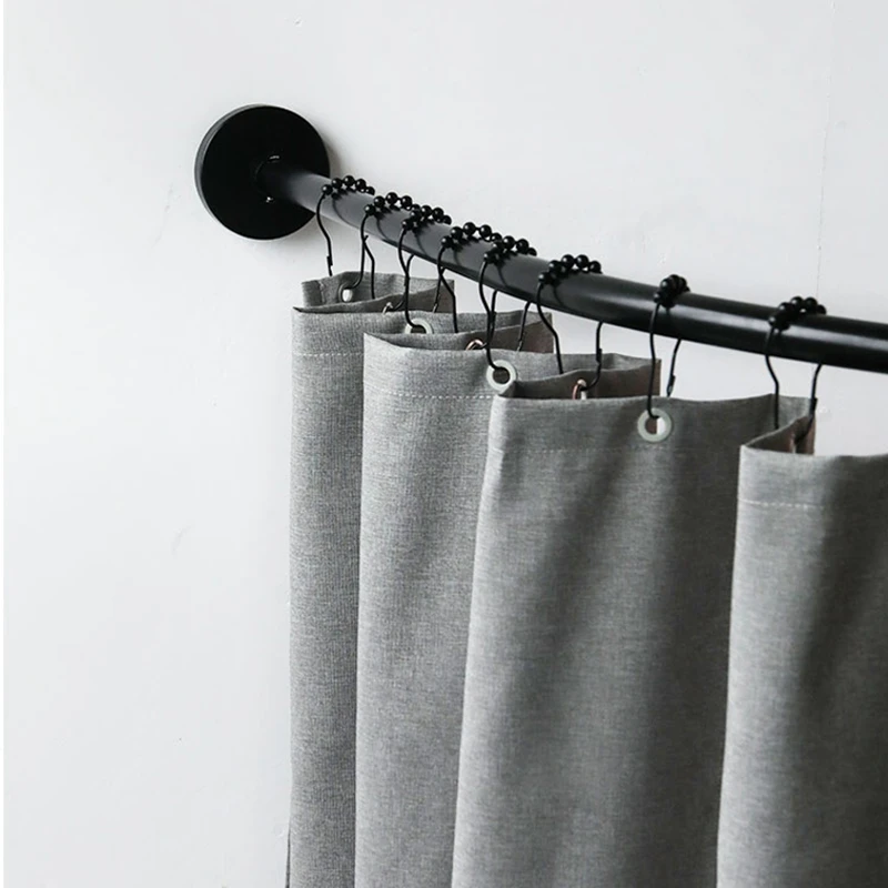 Not in/Arc Shape 304 Stainless Steel Bathroom Shower Curtain Rod, Retractable Clothes Bar, Punch Painted Curtains Pole