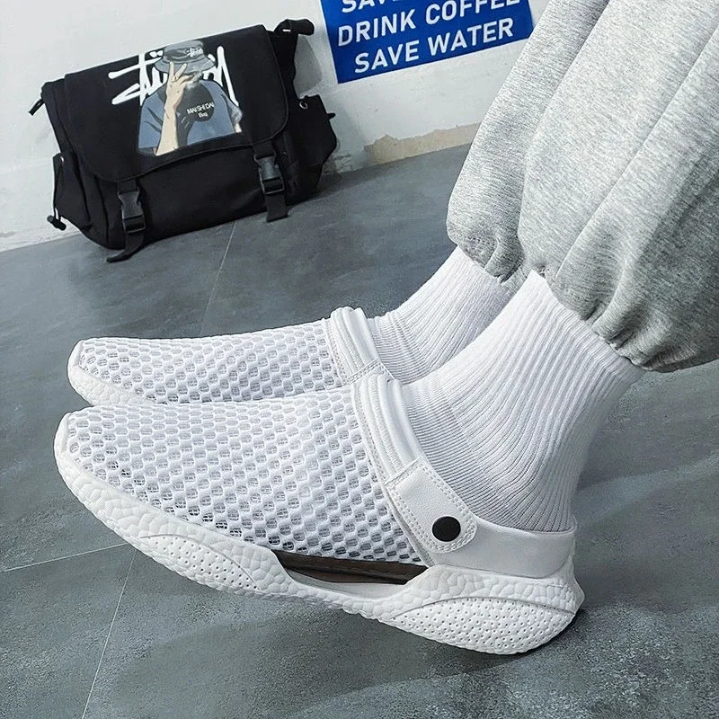 

Мужские тапочки с отверстиями, уличные шлепанцы на платформе, модные хлопчатобумажные туфли высокого качества, летняя распродажа 2025, дешевая обувь, мужская обувь Liquidation Y2k