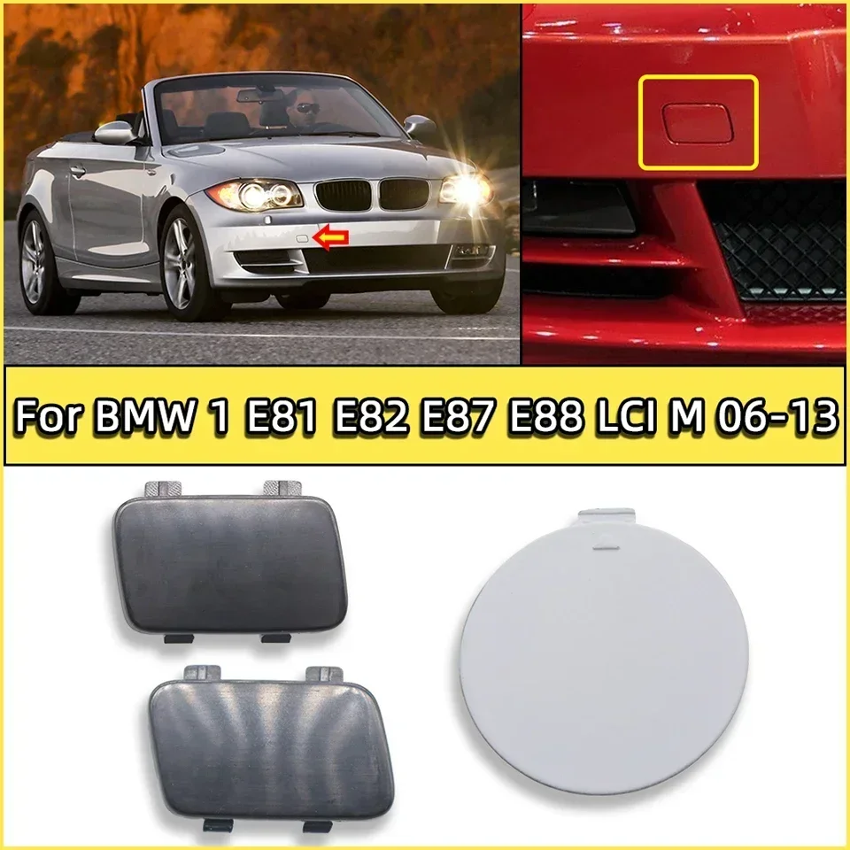 Front Bumper Towing Hook Cover For BMW Series 1 E81 E82 E87 E88 LCI M 2006-2013 Hauling Trailer Shell Bumper Decoration Cap