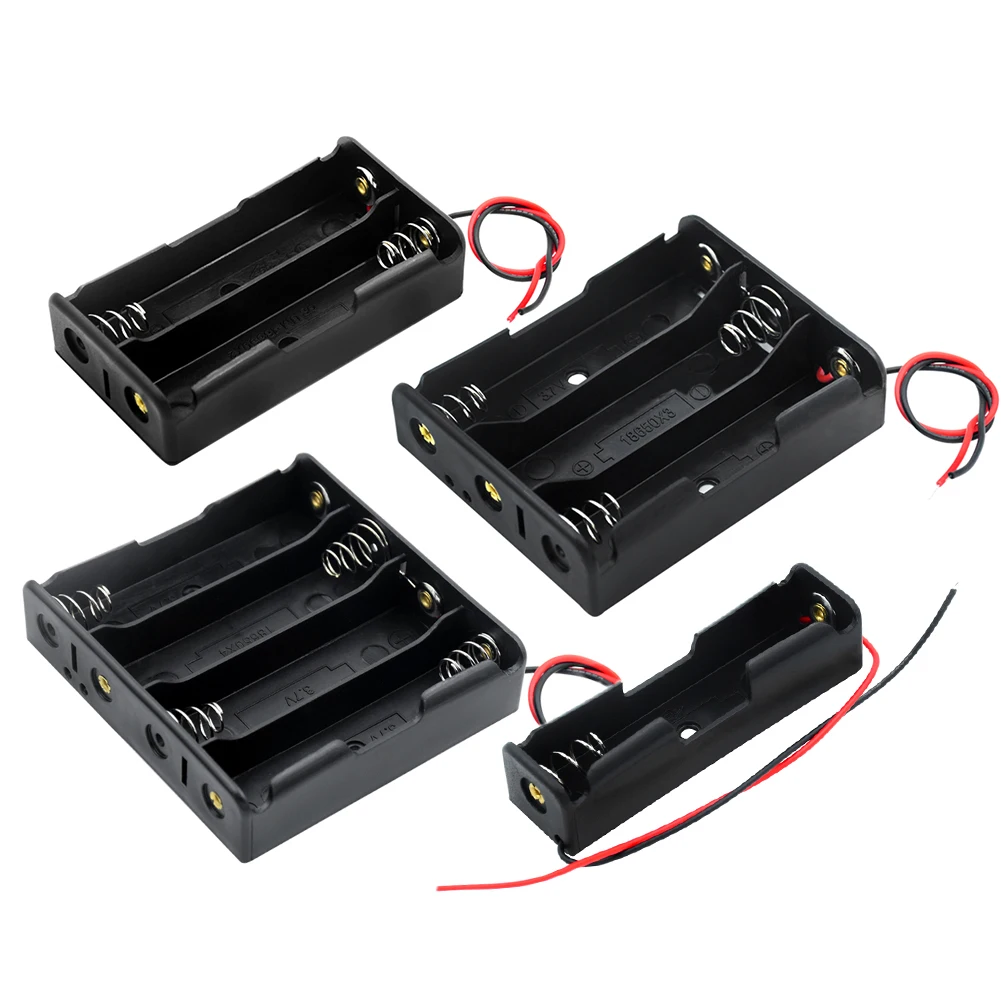 4pcs DIY New 1 2 3 4 Slots 18650 Battery Storage Case Holder Box With Lead Wire 18650 Rechargeable Battery Protection Container