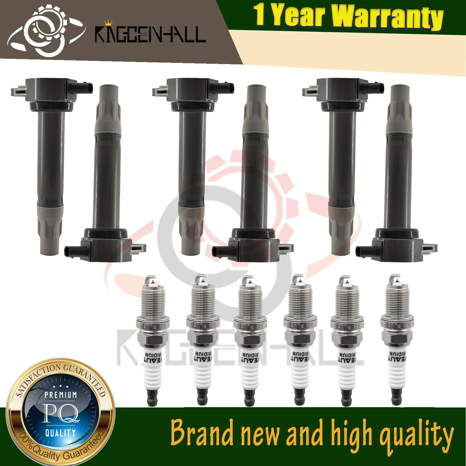 

04606869AB 4606869AD 5DA230035941 6Pcs Ignition Coil+Spark Plug for Chrysler 300 2006-2010 3.5l Pacifica 3.5l Sebring 2.7l 3.5l