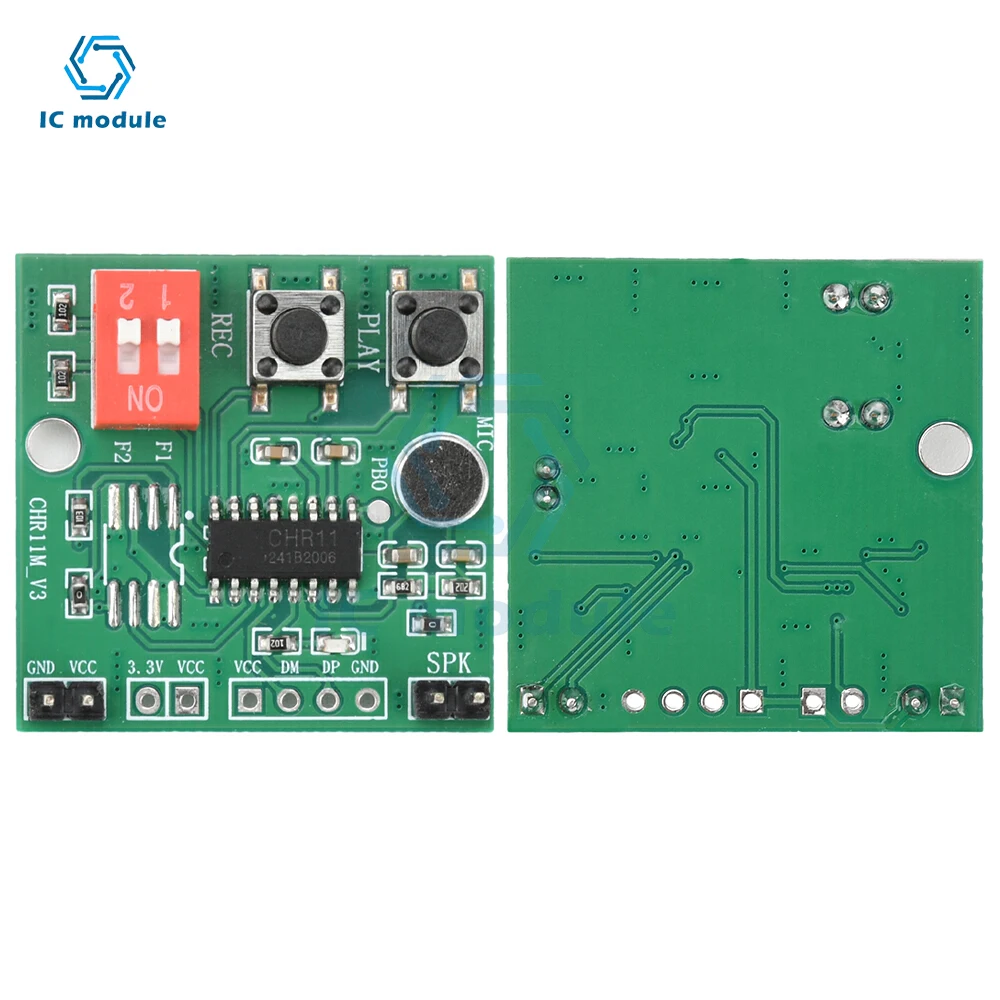 

DC 2-5.2V 35 Seconds Key Recording Module Toy recording Box Support External FLASH Two-position Dip Switch