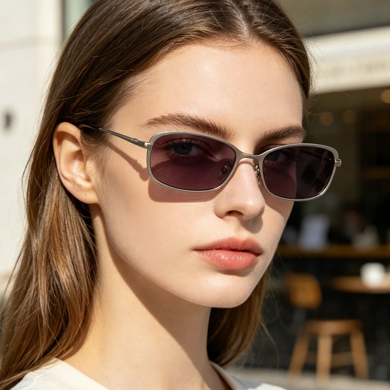 Fashionable Square Sunglasses Metal-Frame Outdoor Anti-UV Shades Unisex Classic Driving Sun Glasses UV400 Comfortable Eyewear