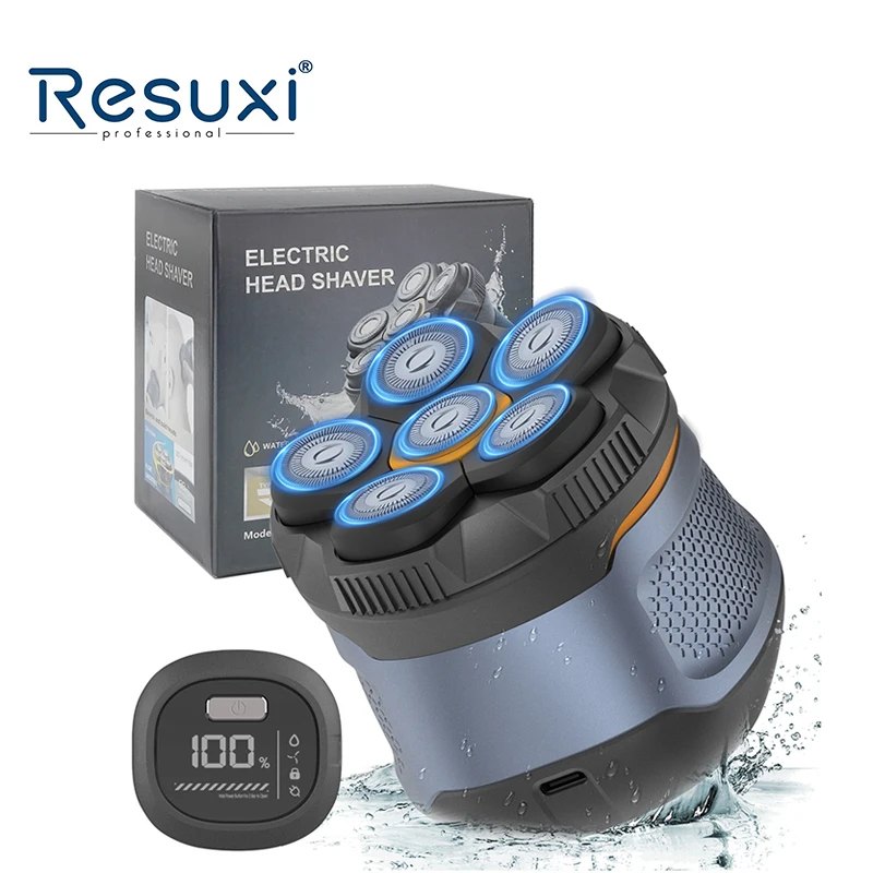 

Resuxi 372 1400 мАч мужская электробритва IPX6 водонепроницаемая лучшая бритва беспроводная 10 Вт удобные мужские роторные бритвы