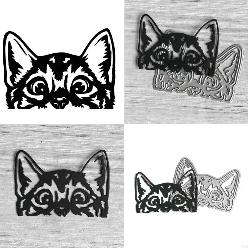 머리 금속 절단을위한 고양이 용 77JB 스텐실 스크랩북 DIY 앨범 스탬프 종이 C