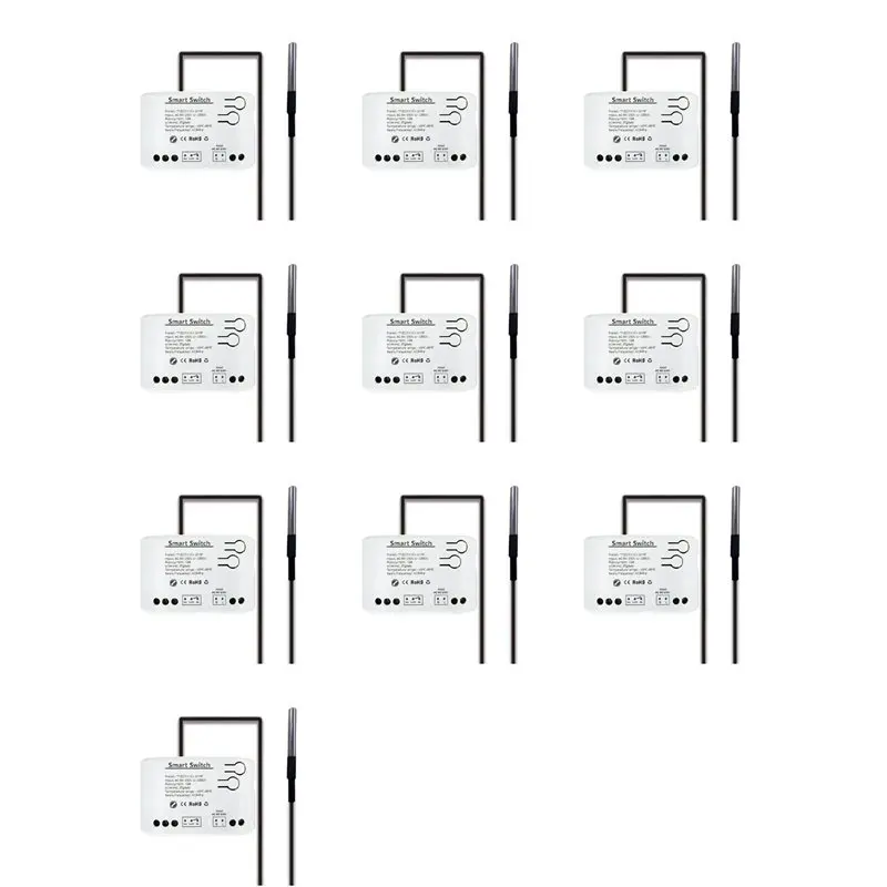 

New 【PUBLICITY】10X Smart Zigbee Switch With Temperature Sensor Passive Dry Contact Zigbee Relay Work With Home Assistant AC
