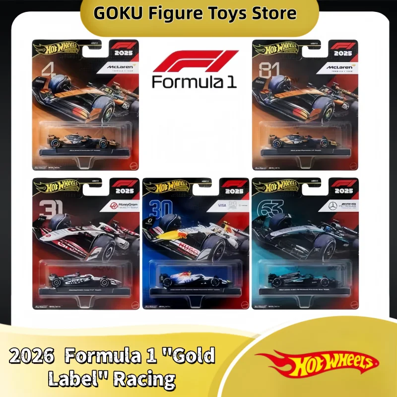 2026 Nuovo Originale Hot Wheels "Gold Label" Serie Formula 1 Set Da Corsa Raccolta In Lega In Miniatura Diecast Veicoli Auto Giocattoli Regali