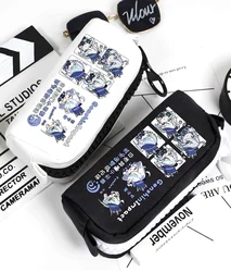 Game Anime Cosplay Furina Focalors Cartoon Oxford Cloth Student PU Leather Flip Pen Bag Pencil Case Stationery