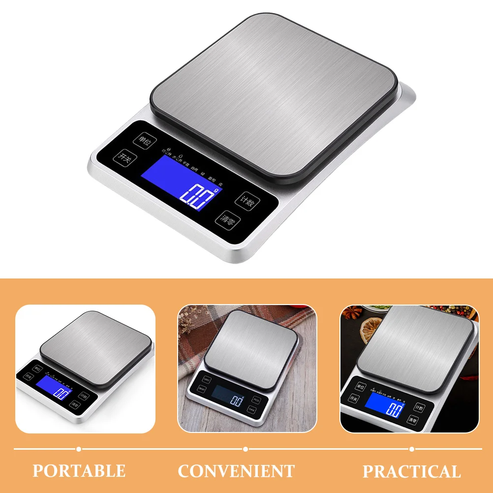 

High Precision Electronic Kitchen Scale Stainless Steel Digital Food Scale Portable Accurate Weighing for Cooking