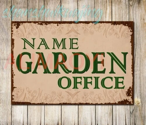 Personalised Garden Office Sign Garden Room Summerhouse Wall Decor Metal Plaque