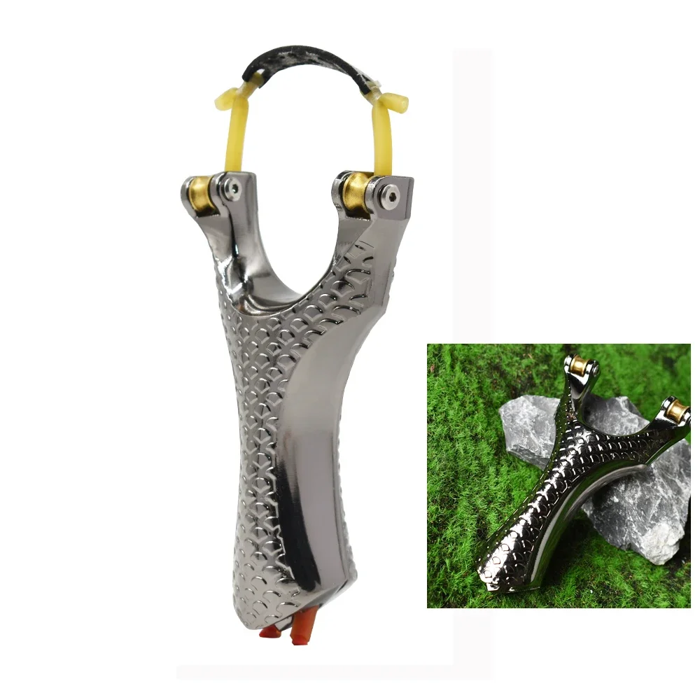 

Black Gold Resin Pulley Slingshot High Strength High Elasticity Powerful Slingshot Long Range Shooting Hunting Slingshot