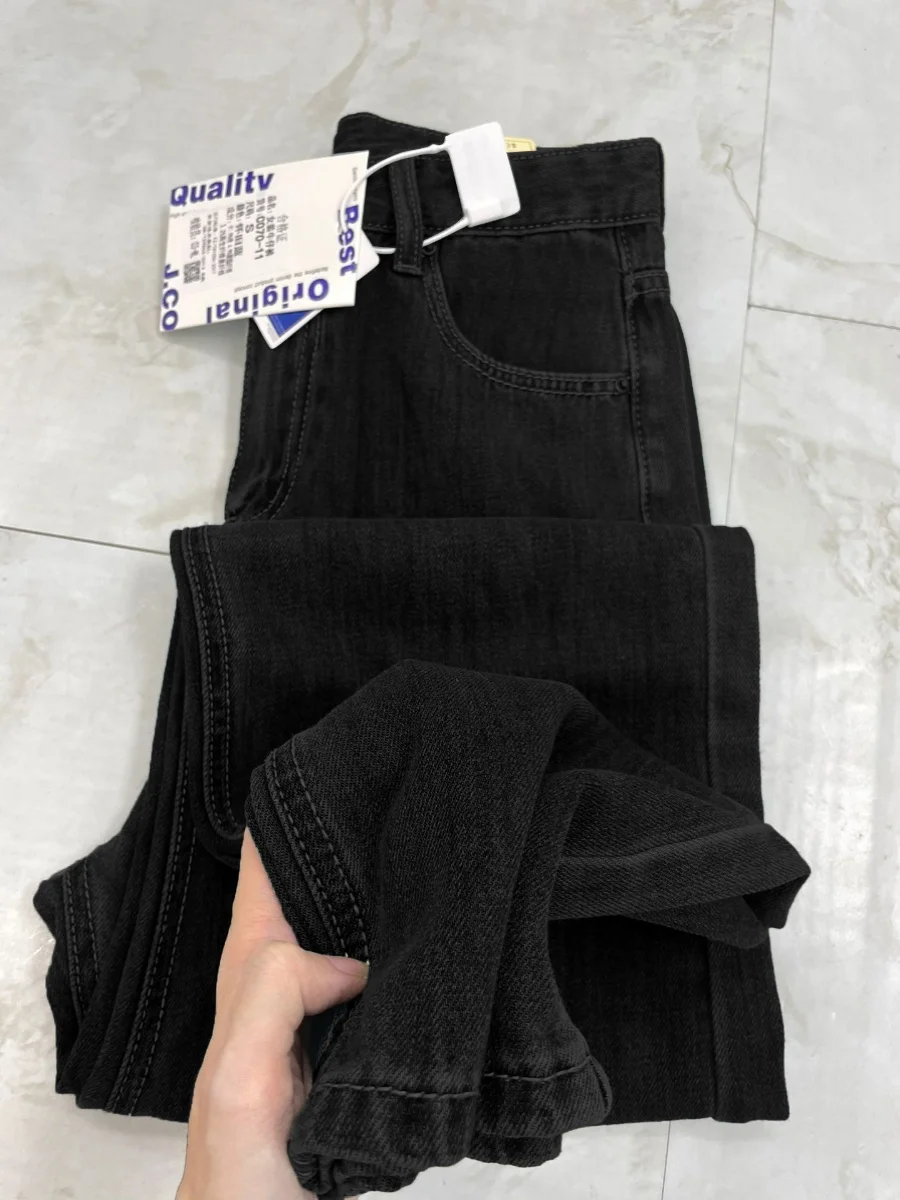 

Джинсы Bla с прямыми штанинами, женские большие размеры, груша, ape, утягивающие широкие брюки, джинсовые брюки с высокой талией, осеннее новое поступление