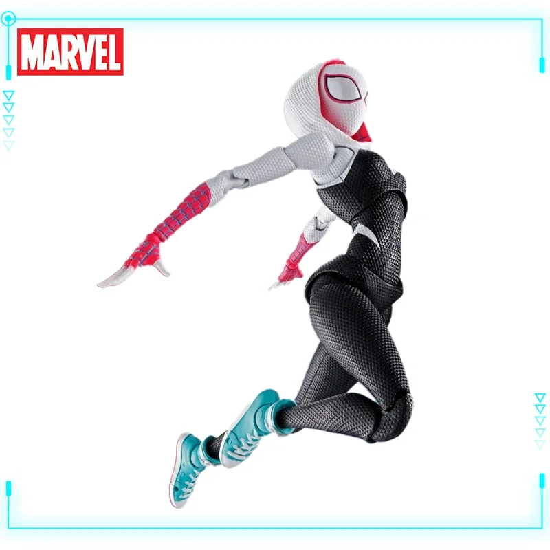Bandai Original véritable S.H.Figuarts Marvel Spider Man à travers le vers d'araignée fantôme Spider Gwen Stacy 15 cm modèle figurines d'action