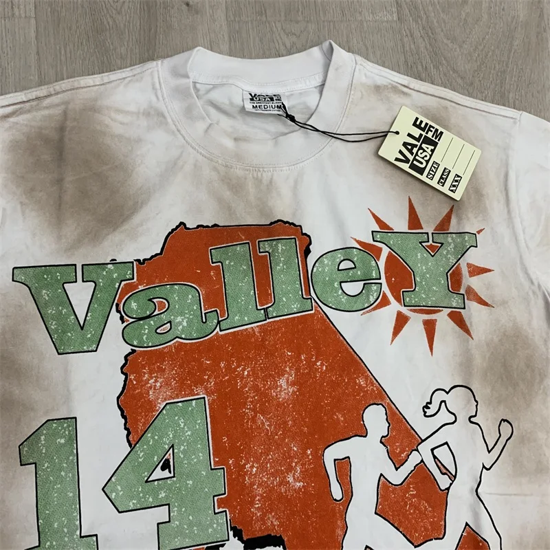 

Valley Sport RUNNING CLUB TEE Men Women 1:1 High Quality White Washed Vale Short Sleeves Top Tees