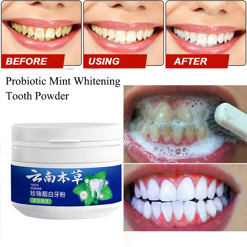 Teeth Whitening Tooth Powder Toothpaste Bleaching Remove Dental Plaque Stains Cleaning Oral Hygiene Fresh Bad Breath Tooth Care