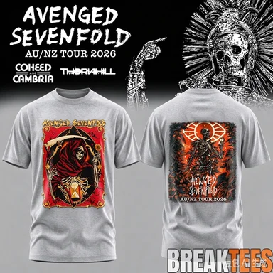 Avenged Sevenfold AU/NZ Tour 2026 T-shirt Unisex Double Sided Print Cotton Rock Band Short Sleeve Concert Fan Tee Ins Y2k