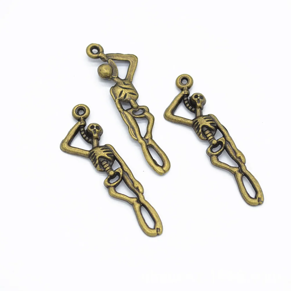 

50 Pcs Retro Skull Jewelry Zinc Alloy Pendants Durable Fashionable DIY Necklace Key Chain Decorations Great Gifts