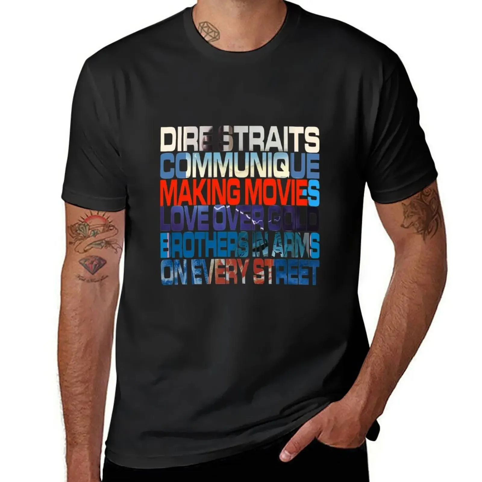 

Dire Straits Albums T-Shirt graphics tees Short sleeve tee men