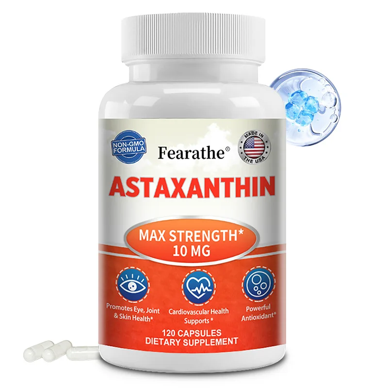 

Natural Astaxanthin Supplement, 10 Mg - Antioxidant, Supports Skin and Eye Care, Joint Health, and Boosts Energy and Strength