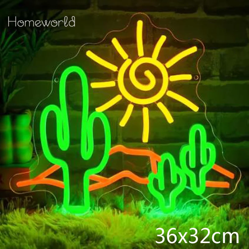 

Desert Sunset Neon Sign USB Dimmable Cactus LED Neon Light for Game Room Hotel Office Man Cave Bar Club Party Home Decoration