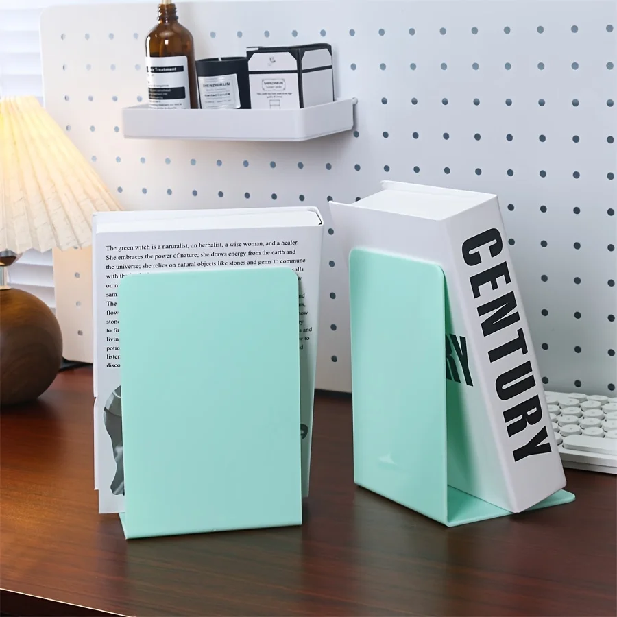 2pcs Sleek Transparent Bookends - Durable PP Plastic Desk Organizer for Office & Library, Creative Invisible Book Stand Polished