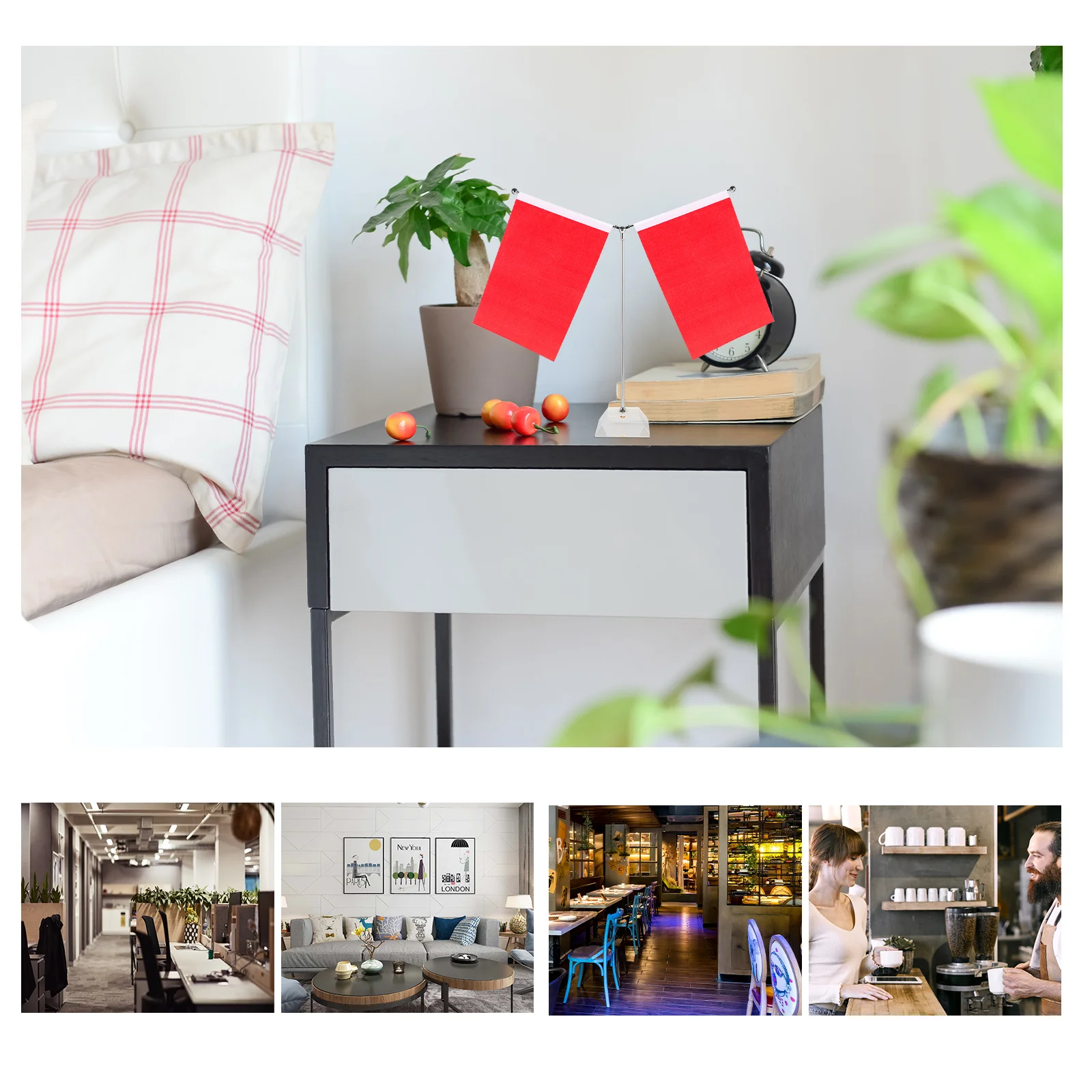 

Sturdy Metal Flag Fixing Pole with Base for Desktop Small Flags Home Office Events Desk Flag Holder Parade Flagpole