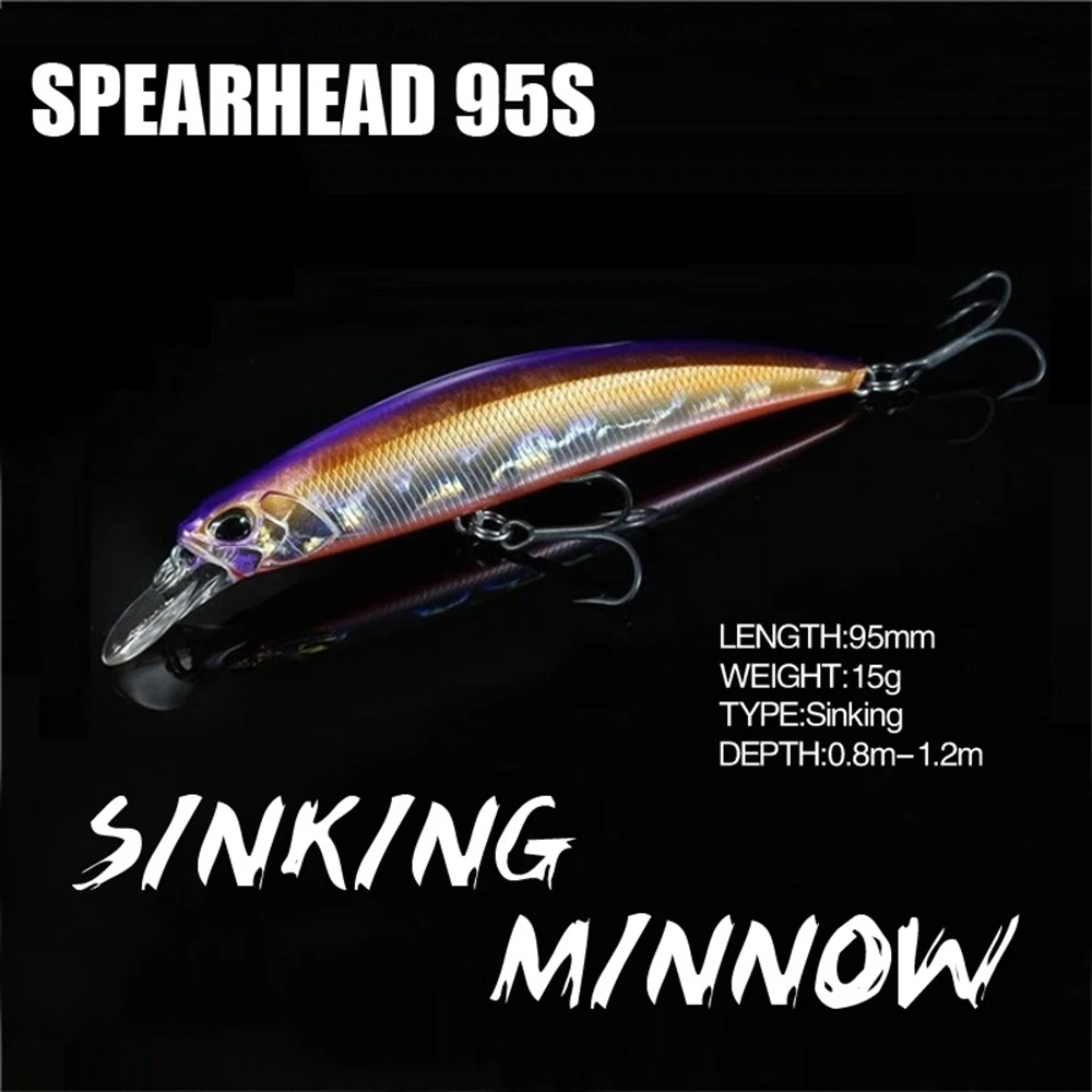 Minnow Lure Spearheadd Ryuki 95S Wobbler für Trolling 9,5 cm 15 g Bass Fishing Bait Wobbler Long Sinking Trolling Jerkbait Pesca – Detail 14