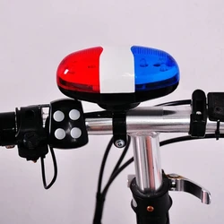 Bicycles Polices Sound Light 6 LED 4 Tone Bicycles Horn Bike Scooter Cycling Lamp Bike LED Light Electronic Horn Siren