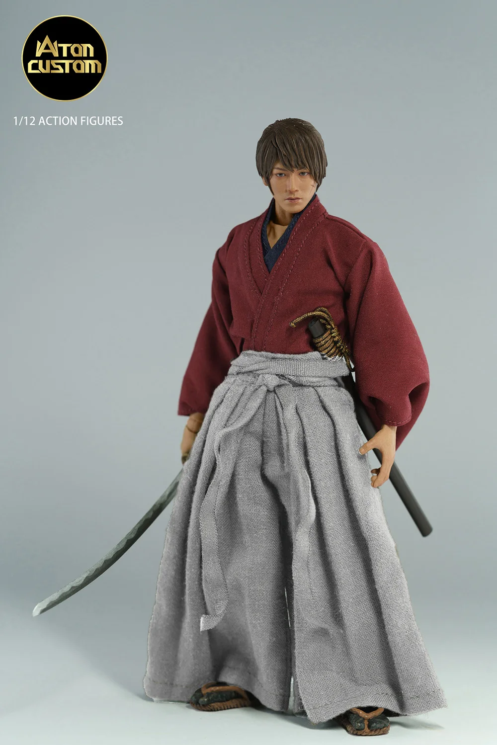 Atoncustom 1/12 Scale HIMURA KENSHIN Action Figure Normal Damaged Ver. 6-inch Samurai Male Soldier Figurine Collectible Model