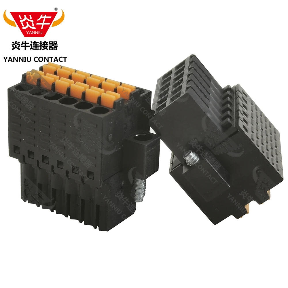 50Pcs 15EDGKDHM 2.54mm Compact Double Row Layer PCB  PLUGGABLE Spring Terminal Block 0156-1AXX-BK DINKLE YANNIU