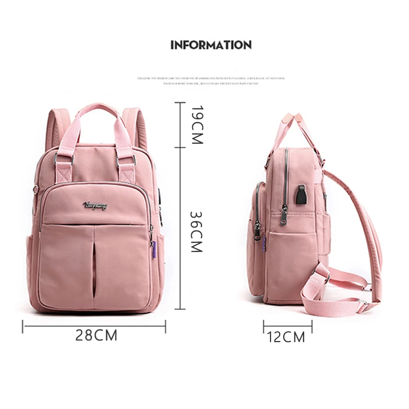 Laptop Backpacks fit 13.3inch laptop with USB Charging port Women Travel Backpack School bags For girls Teenage backpack