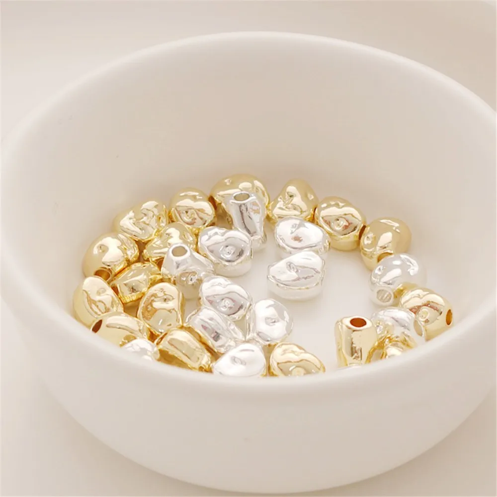 

10pcs 14K Copper-Plated Spacer with Irregular Shape, Spacer Beads, Handmade Jewelry, DIY, 6x7mm