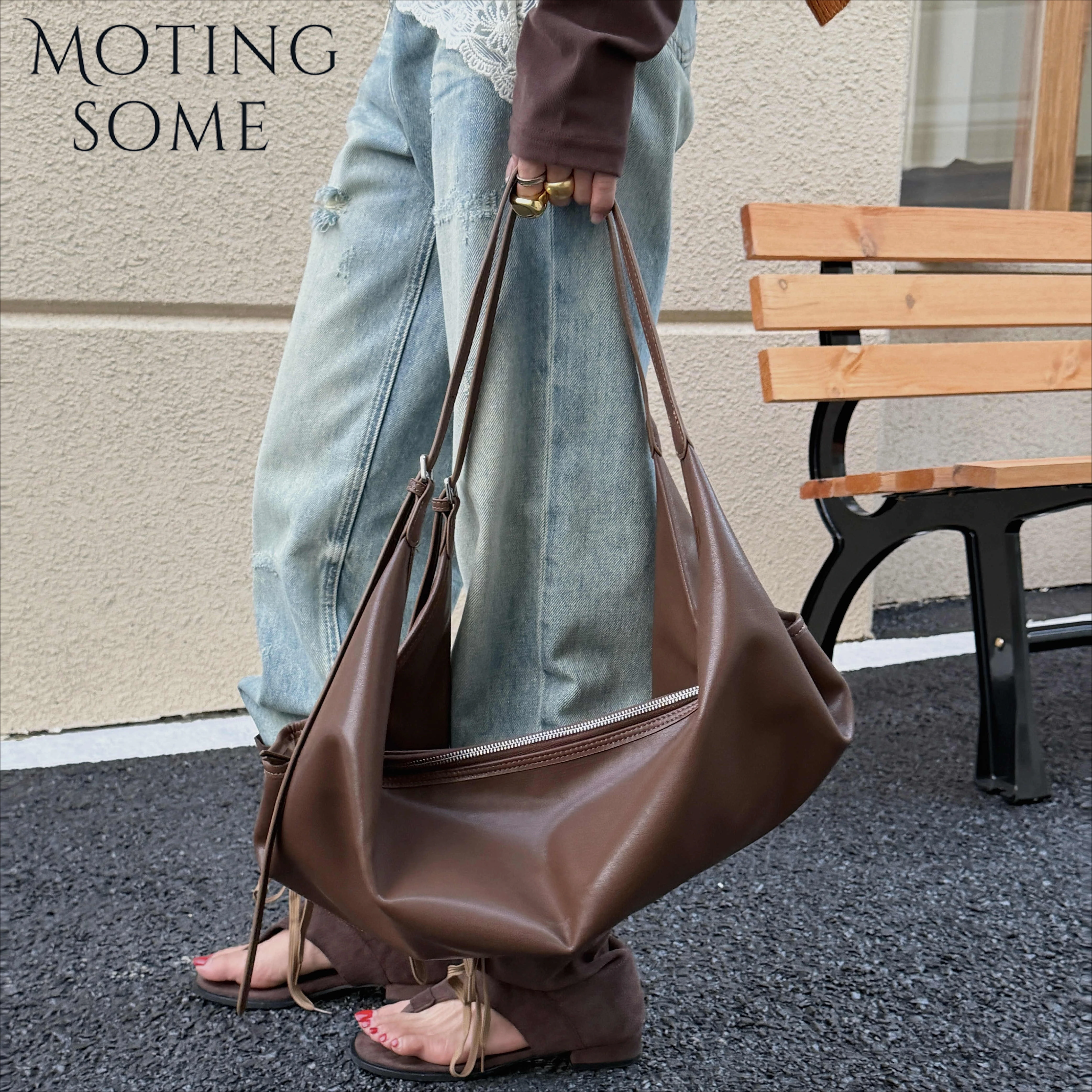 

MOTINGSOME Spring Bags Luxury Designer Bag Woman Large Capacity Shoulder Hobos Handbag Underarm Daily Purse 2026 New in Handbag