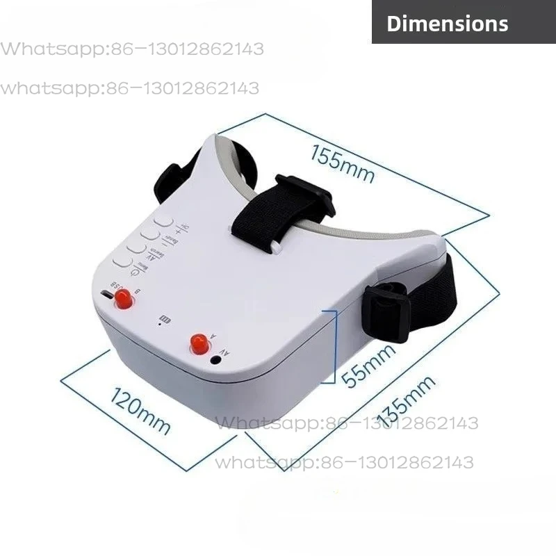1PCS   NEW   5.8G Picture Transmission 8018 Three-inch Head-mounted  Video Glasses, Dual Receiver, Built-in Battery