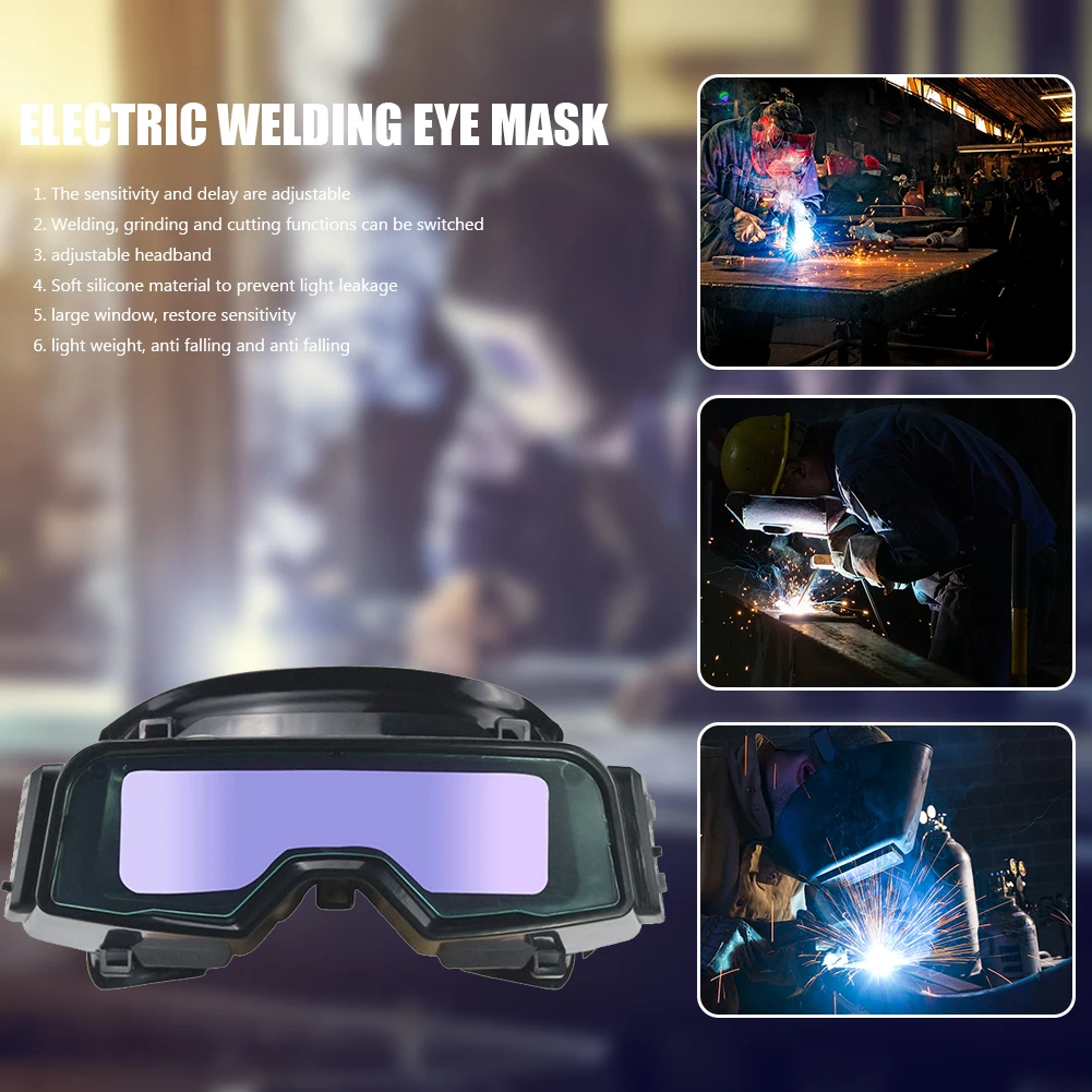 Auto Darkening Welder Mask Eye Protection Welder Glasses Adjustable Head Strap Professional Weld Glasses Goggles Welding Tools