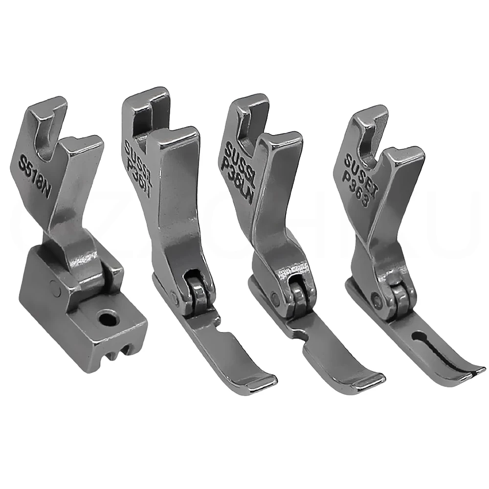 4 Stück/Set Reißverschluss-Nähfüße für Singer Brother Juki Industrielle Steppstich-Nähmaschinen Zubehör # P363+S518N+P36N+P36LN