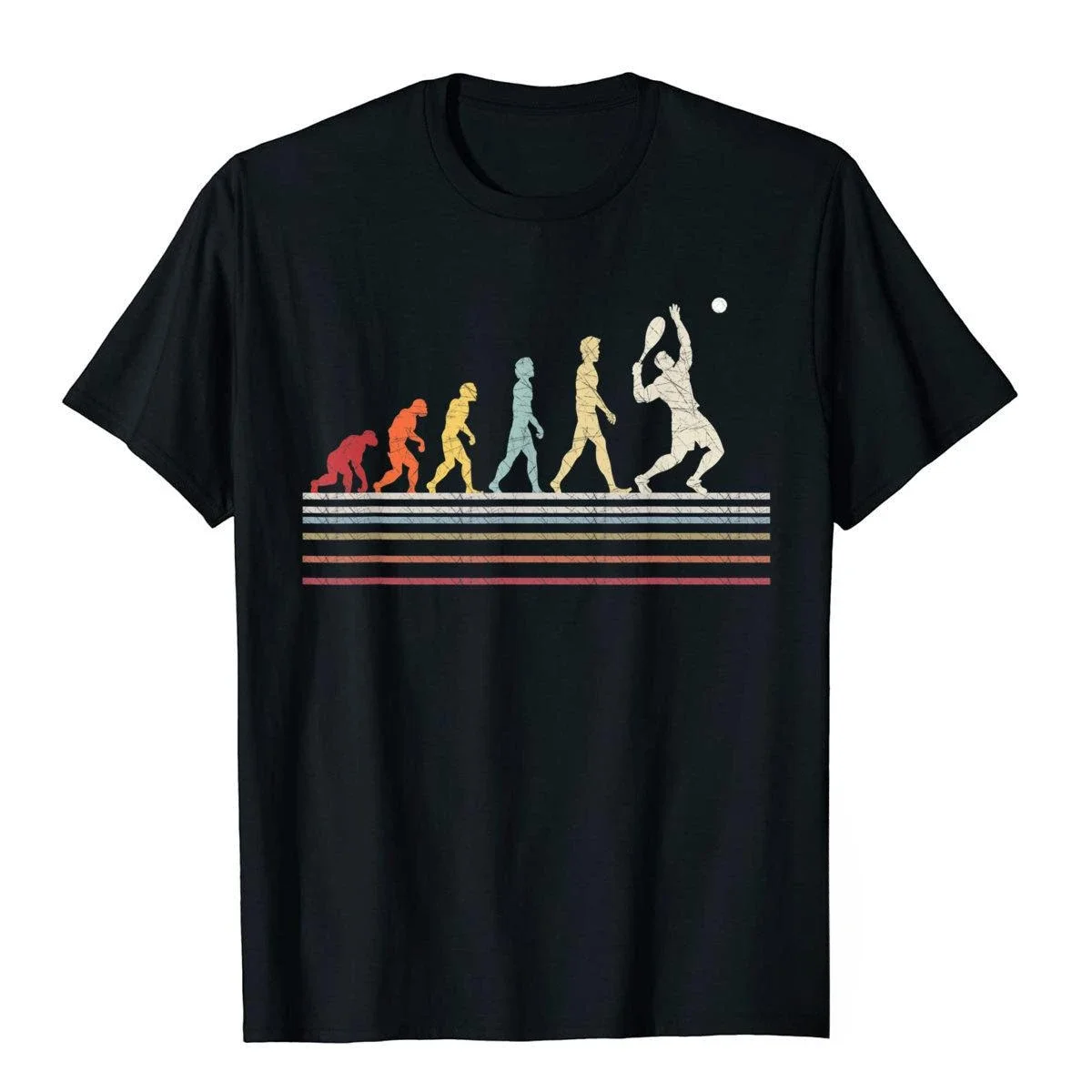 

Funny Tennis Evolution of Man Sport Retro Gift Printed T-Shirt Summer New Arrival Shirts for Fashion Casual Hipster Cotton Tops