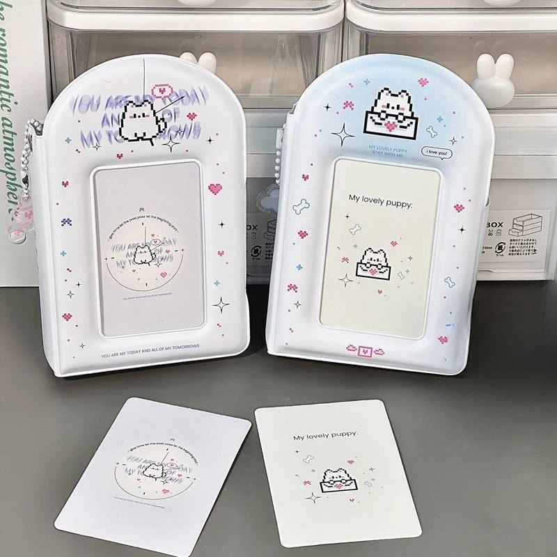 Raccoglitore portafoto per cuccioli Album fotografico da 3 pollici 32 slot Kpop Idol Album Collezione Libro Cartolina Lomo Card Album fotografico