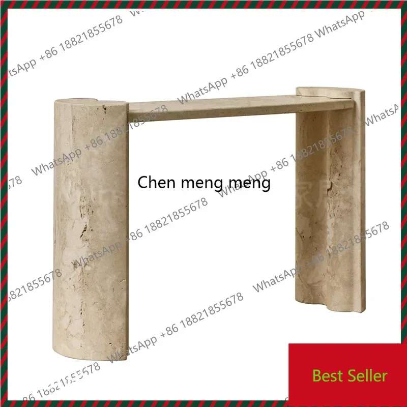 

ZZWabi Sand Wind Travertine Entrance Table Hotel Villa Entrance Foyer Simple Modern Creative Design High-end Customization