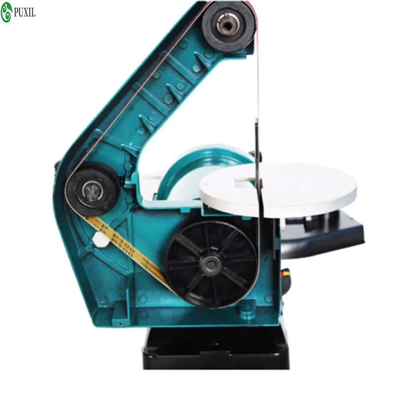 300W Belt Polishing Grinding Sanding Machine 125mm Sand Disc Small Woodworking Desktop Sander Grinder Polisher 25.4*762mm 110V
