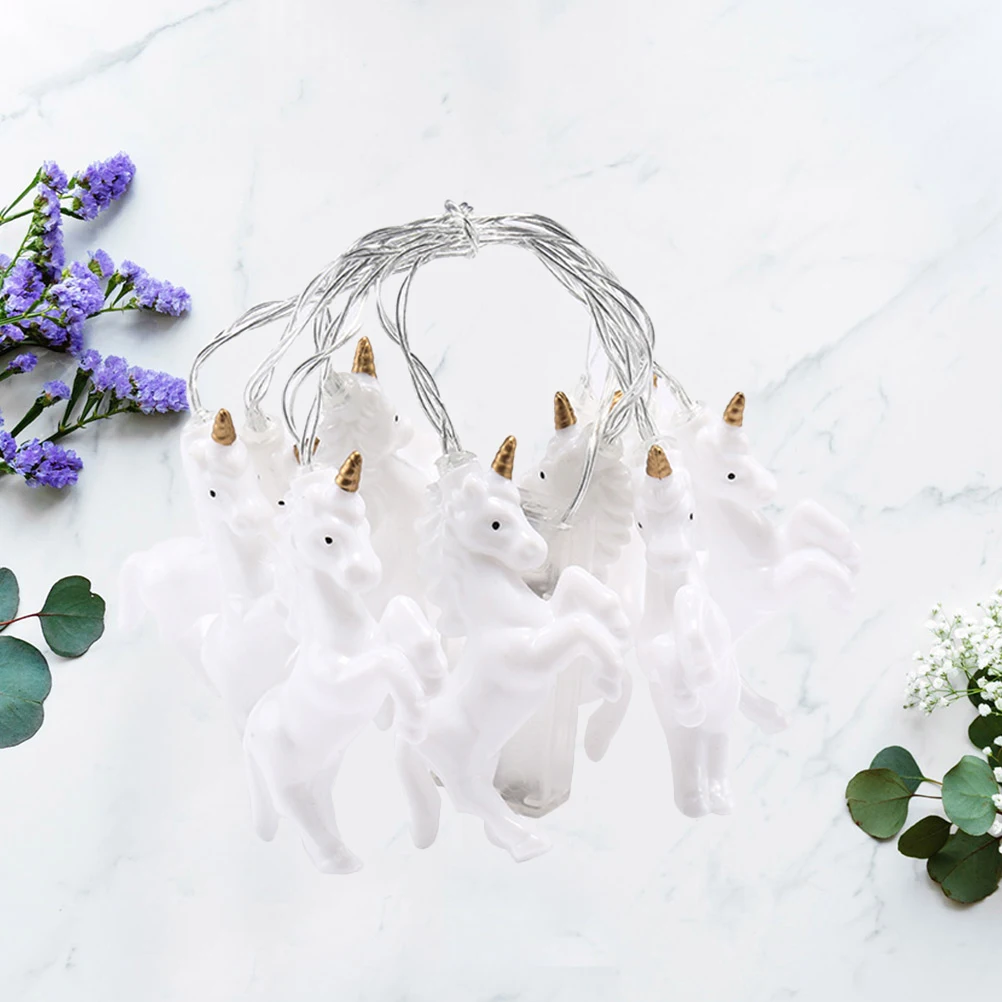 

1Pc 1.5 Meters Unicorn String Light Household Mini Night Light Operated Decorative Light for Home Dining Room Decor (Col