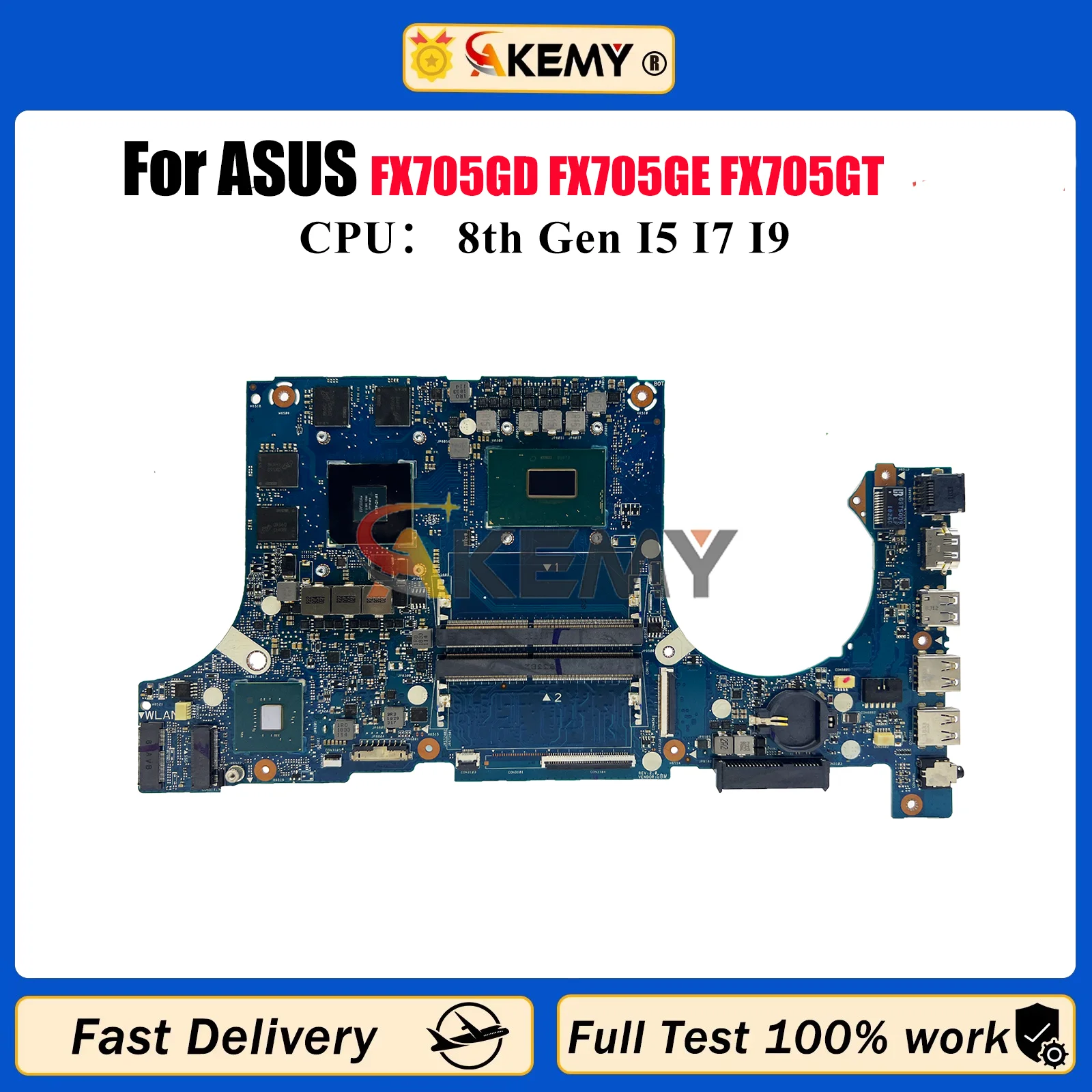 

FX705GD Laptop Motherboard For ASUS TUF Gaming FX505 FX86FE FX86FD FX705GD FX705GE FX705GT Notebook Mainboard With I3 I5 I7 CPU