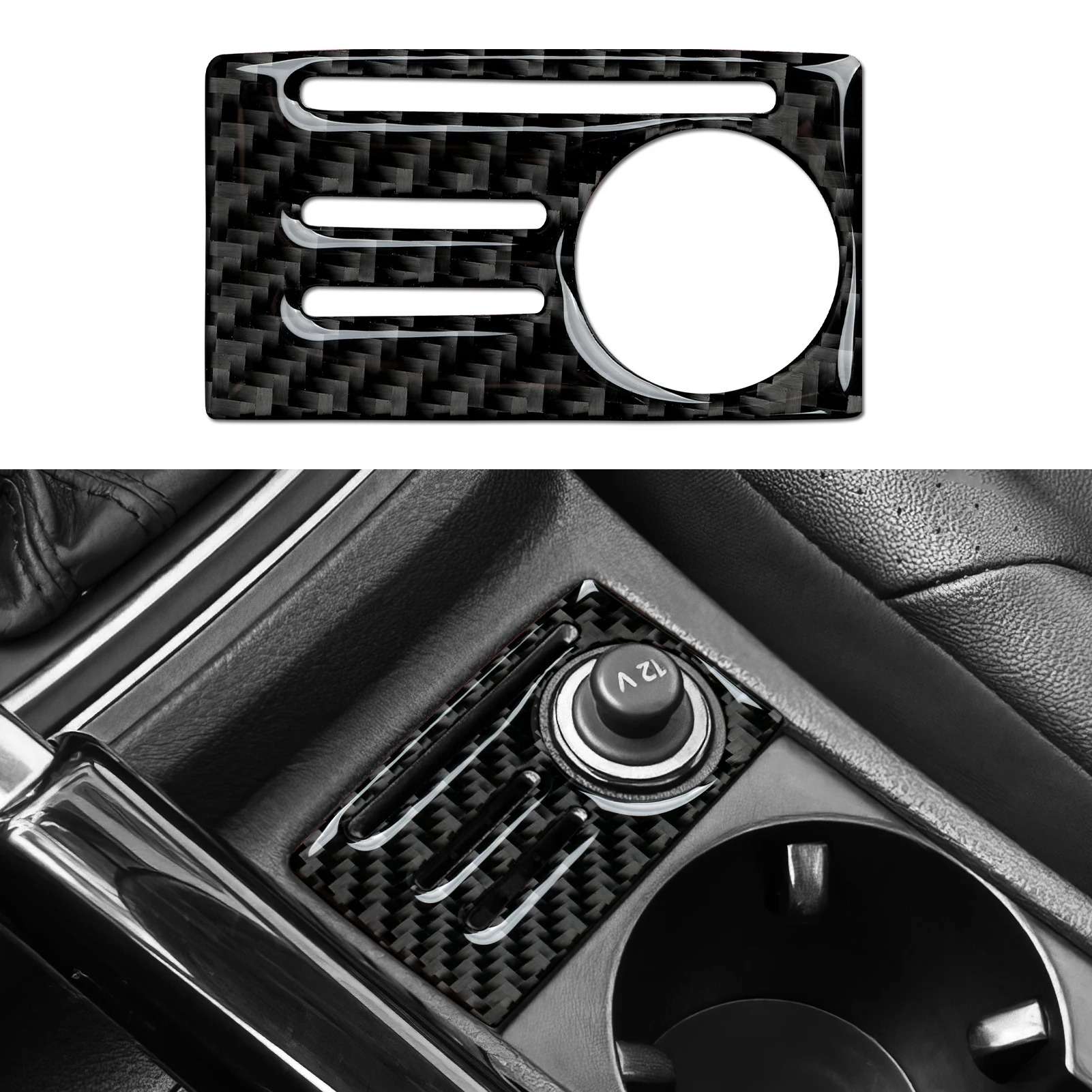 

For VW Golf VII MK7 GTE GTI R Variant, Car Center Console Cigarette Lighter Panel Protect Carbon Fiber Interior Sticker Trim