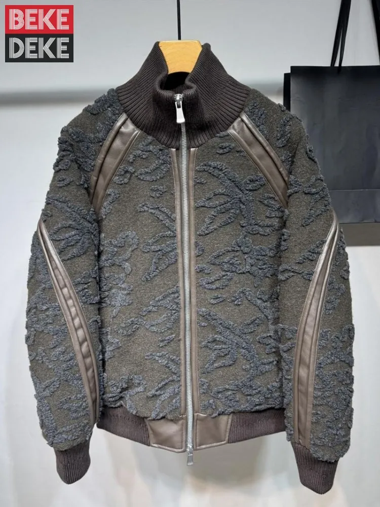 

Male Fashion Versatile Stand Collar Winter Patchwork Warm White Duck Down Coat Zipper Long Sleeve Outerwear Loose Fit Men Jacket