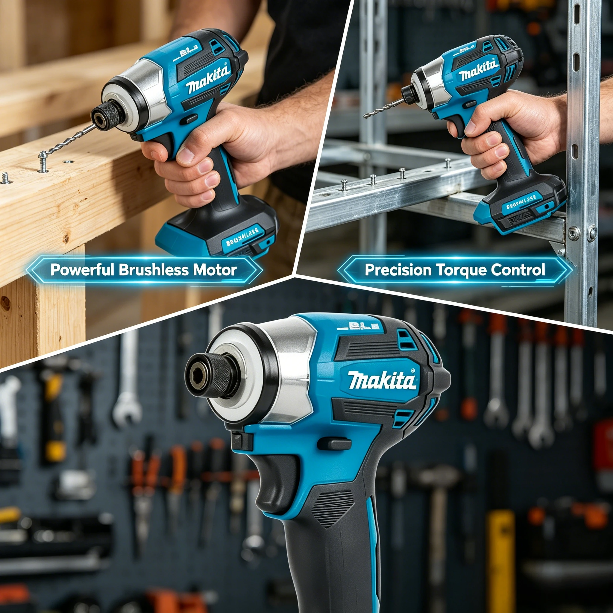 Makita DTD173 18V LXT Brushless Cordless Impact Driver T1/T2 Twin Mode Twin LED Light Wood Bolt Fastening Bare Tool