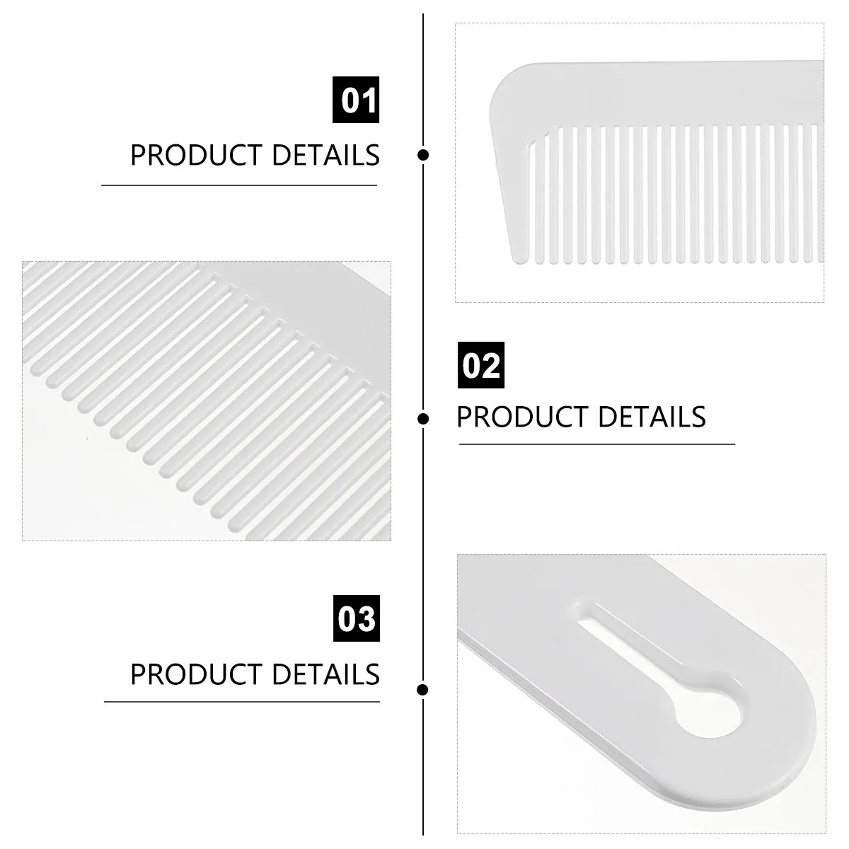 

3Pcs Anti-Static Hair Comb Portable Arc Design Smooth Finish Round Teeth Lightweight for Travel Salon Home Use