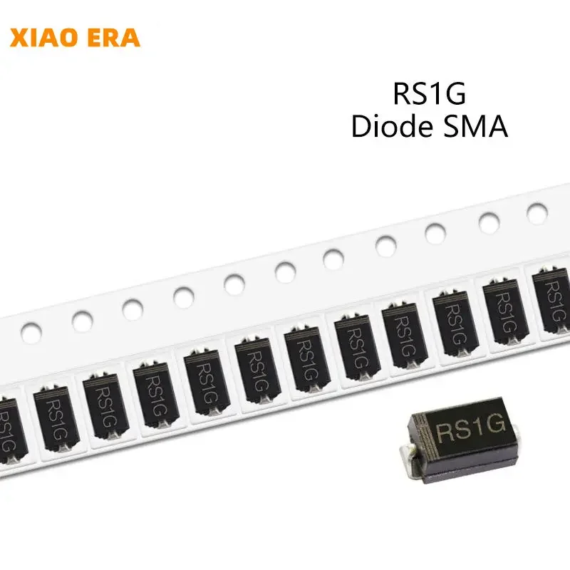 50szt SMD Dioda prostownicza DO-214AC RS1K RS1J RS1B RS1M RS1G RS2M RS1D RS1A 1A 50V 100V 200V 400V 600V 800V 1000V SMA